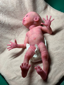 CUSTOM Prototype full body Silicone premature baby doll Amelia (baby girl ) in soft blend with armatures
