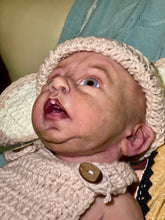 Load image into Gallery viewer, AVAILABLE Full body silicone baby boy Blu’ with armatures WITH HAIR
