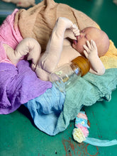 Load image into Gallery viewer, AVAILABLE PROTOTYPE silicone cuddle baby doll Romy soft blend platinum cure silicone WITH HAIR
