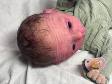 Load image into Gallery viewer, AVAILABLE PROTOTYPE silicone cuddle Ollie in soft blend with APPLIED (glued on) HAIR
