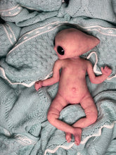 Load image into Gallery viewer, CUSTOM Full body silicone mini baby girl Alien  in super soft blend 9.4”
