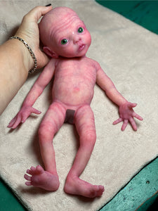 CUSTOM Prototype full body Silicone premature baby doll Amelia (baby girl ) in soft blend with armatures