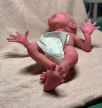Load image into Gallery viewer, CUSTOM Prototype full body Silicone premature baby doll Amelia (baby girl ) in soft blend with armatures
