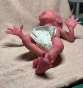 CUSTOM Prototype full body Silicone premature baby doll Amelia (baby girl ) in soft blend with armatures