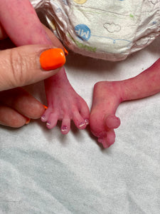 AVAILABLE Full body silicone baby girl crier 12" ROOTED