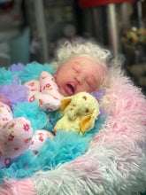 Load image into Gallery viewer, AVAILABLE PROTOTYPE silicone cuddle baby doll Romy soft blend platinum cure silicone WITH HAIR
