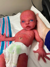 Load image into Gallery viewer, AVAILABLE AWARD WINNING Prototype full body Silicone premature baby doll Amelia (baby girl ) in soft blend with HAIR

