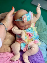 Load image into Gallery viewer, AVAILABLE PROTOTYPE silicone cuddle baby doll Romy soft blend platinum cure silicone WITH HAIR
