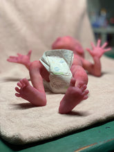 Load image into Gallery viewer, CUSTOM Prototype full body Silicone premature baby doll Amelia (baby girl ) in soft blend with armatures
