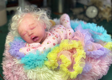 Load image into Gallery viewer, AVAILABLE PROTOTYPE silicone cuddle baby doll Romy soft blend platinum cure silicone WITH HAIR
