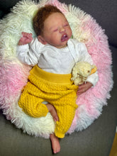Load image into Gallery viewer, AVAILABLE silicone baby doll Romy soft blend platinum cure silicone WITH HAIR (Copy)
