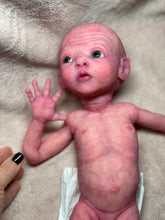Load image into Gallery viewer, CUSTOM Prototype full body Silicone premature baby doll Amelia (baby girl ) in soft blend with armatures
