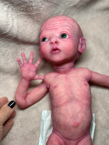 CUSTOM Prototype full body Silicone premature baby doll Amelia (baby girl ) in soft blend with armatures