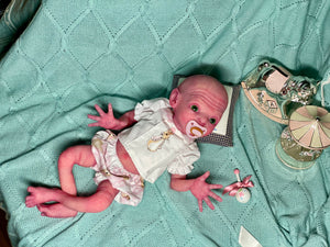 CUSTOM Prototype full body Silicone premature baby doll Amelia (baby girl ) in soft blend with armatures