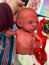 Load image into Gallery viewer, AVAILABLE AWARD WINNING Prototype full body Silicone premature baby doll Amelia (baby girl ) in soft blend with HAIR
