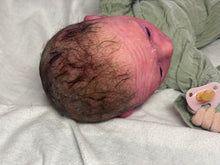 Load image into Gallery viewer, AVAILABLE PROTOTYPE silicone cuddle Ollie in soft blend with APPLIED (glued on) HAIR
