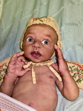 Load image into Gallery viewer, AVAILABLE Full body silicone baby boy Blu’ with armatures WITH HAIR
