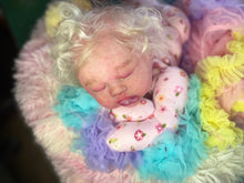 Load image into Gallery viewer, AVAILABLE PROTOTYPE silicone cuddle baby doll Romy soft blend platinum cure silicone WITH HAIR
