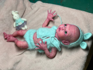 CUSTOM Prototype full body Silicone premature baby doll Amelia (baby girl ) in soft blend with armatures