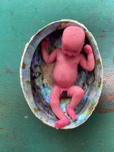 Load image into Gallery viewer, AVAILABLE full body silicone mini baby Lucas in soft blend asleep bald
