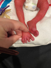 Load image into Gallery viewer, AVAILABLE AWARD WINNING Prototype full body Silicone premature baby doll Amelia (baby girl ) in soft blend with HAIR
