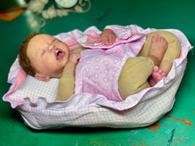 Load image into Gallery viewer, AVAILABLE silicone baby doll Romy soft blend platinum cure silicone WITH HAIR (Copy)
