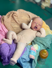 Load image into Gallery viewer, AVAILABLE PROTOTYPE silicone cuddle baby doll Romy soft blend platinum cure silicone WITH HAIR
