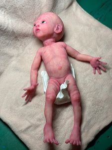 CUSTOM Prototype full body Silicone premature baby doll Amelia (baby girl ) in soft blend with armatures