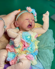 Load image into Gallery viewer, AVAILABLE PROTOTYPE silicone cuddle baby doll Romy soft blend platinum cure silicone WITH HAIR
