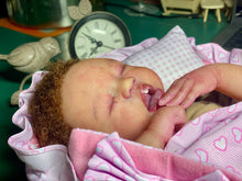 Load image into Gallery viewer, AVAILABLE silicone baby doll Romy soft blend platinum cure silicone WITH HAIR (Copy)
