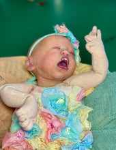 Load image into Gallery viewer, AVAILABLE PROTOTYPE silicone cuddle baby doll Romy soft blend platinum cure silicone WITH HAIR
