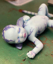 Load image into Gallery viewer, Custom full body silicone avatar inspired baby LILA in soft blend BALD
