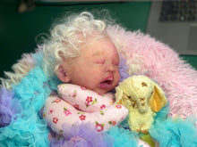 Load image into Gallery viewer, AVAILABLE PROTOTYPE silicone cuddle baby doll Romy soft blend platinum cure silicone WITH HAIR
