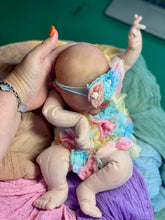 Load image into Gallery viewer, AVAILABLE PROTOTYPE silicone cuddle baby doll Romy soft blend platinum cure silicone WITH HAIR
