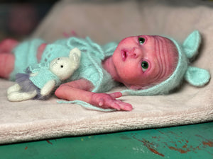 CUSTOM Prototype full body Silicone premature baby doll Amelia (baby girl ) in soft blend with armatures