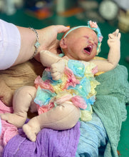 Load image into Gallery viewer, AVAILABLE PROTOTYPE silicone cuddle baby doll Romy soft blend platinum cure silicone WITH HAIR

