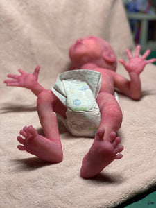 CUSTOM Prototype full body Silicone premature baby doll Amelia (baby girl ) in soft blend with armatures