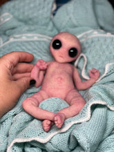 Load image into Gallery viewer, CUSTOM Full body silicone mini baby girl Alien  in super soft blend 9.4”
