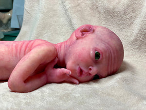 CUSTOM Prototype full body Silicone premature baby doll Amelia (baby girl ) in soft blend with armatures