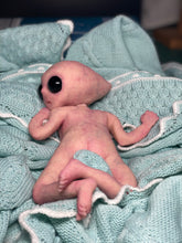 Load image into Gallery viewer, CUSTOM Full body silicone mini baby girl Alien  in super soft blend 9.4”
