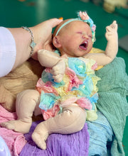 Load image into Gallery viewer, AVAILABLE PROTOTYPE silicone cuddle baby doll Romy soft blend platinum cure silicone WITH HAIR
