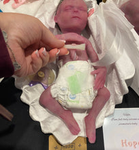 Load image into Gallery viewer, AVAILABLE Prototype full body silicone baby girl Hope 12” (ultra premature baby) in super soft platinum silicone, rooted
