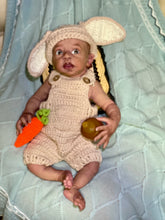 Load image into Gallery viewer, AVAILABLE Full body silicone baby boy Blu’ with armatures WITH HAIR
