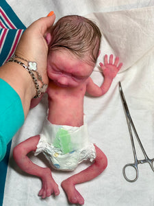 AVAILABLE Full body silicone baby girl crier 12" ROOTED