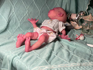 CUSTOM Prototype full body Silicone premature baby doll Amelia (baby girl ) in soft blend with armatures