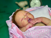 Load image into Gallery viewer, AVAILABLE silicone baby doll Romy soft blend platinum cure silicone WITH HAIR (Copy)
