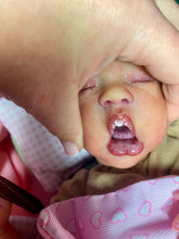 Load image into Gallery viewer, AVAILABLE silicone baby doll Romy soft blend platinum cure silicone WITH HAIR (Copy)
