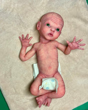Load image into Gallery viewer, CUSTOM Prototype full body Silicone premature baby doll Amelia (baby girl ) in soft blend with armatures
