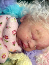 Load image into Gallery viewer, AVAILABLE PROTOTYPE silicone cuddle baby doll Romy soft blend platinum cure silicone WITH HAIR
