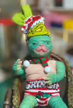 Load image into Gallery viewer, AVAILABLE Reborn fantasy vinyl baby Ozzy by Nadine Dolotova (Grinch / Werewolf / Elf inspired)
